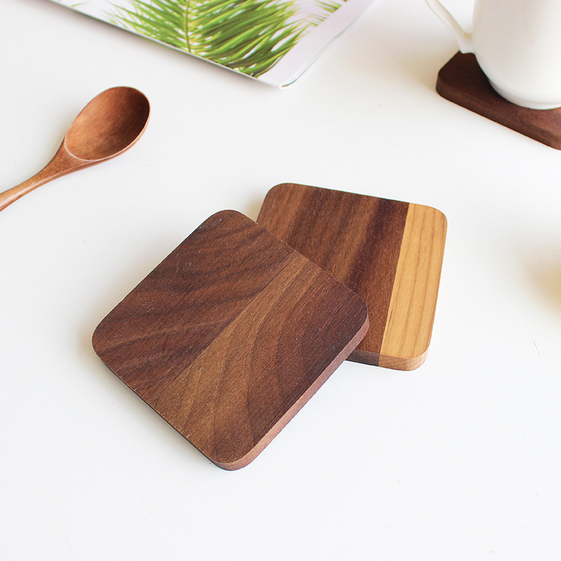 Title 1, Japanese Style Black Walnut Coaster Spot Square...