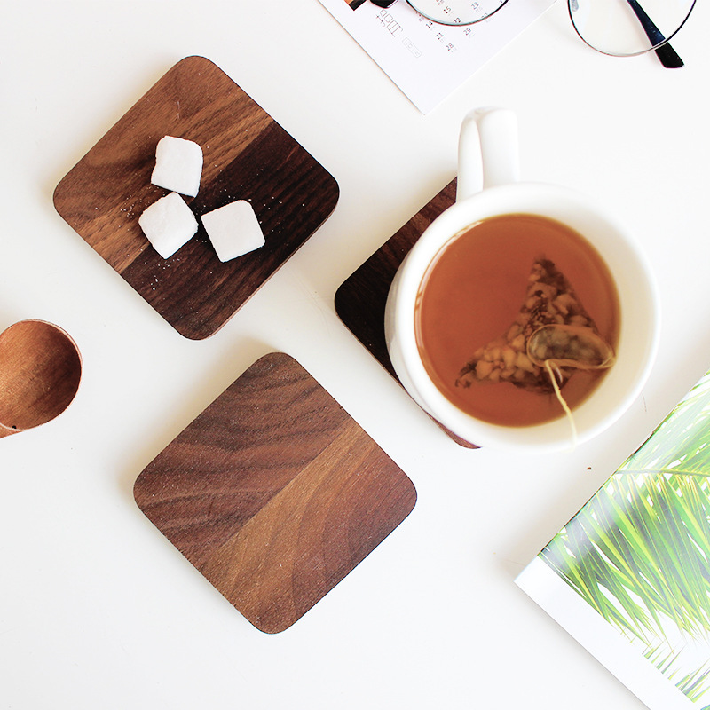 Title 4, Japanese Style Black Walnut Coaster Spot Square...