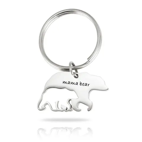Mother's Day Jewelry Stainless Steel Keychain Mama Bear Thanksgiving