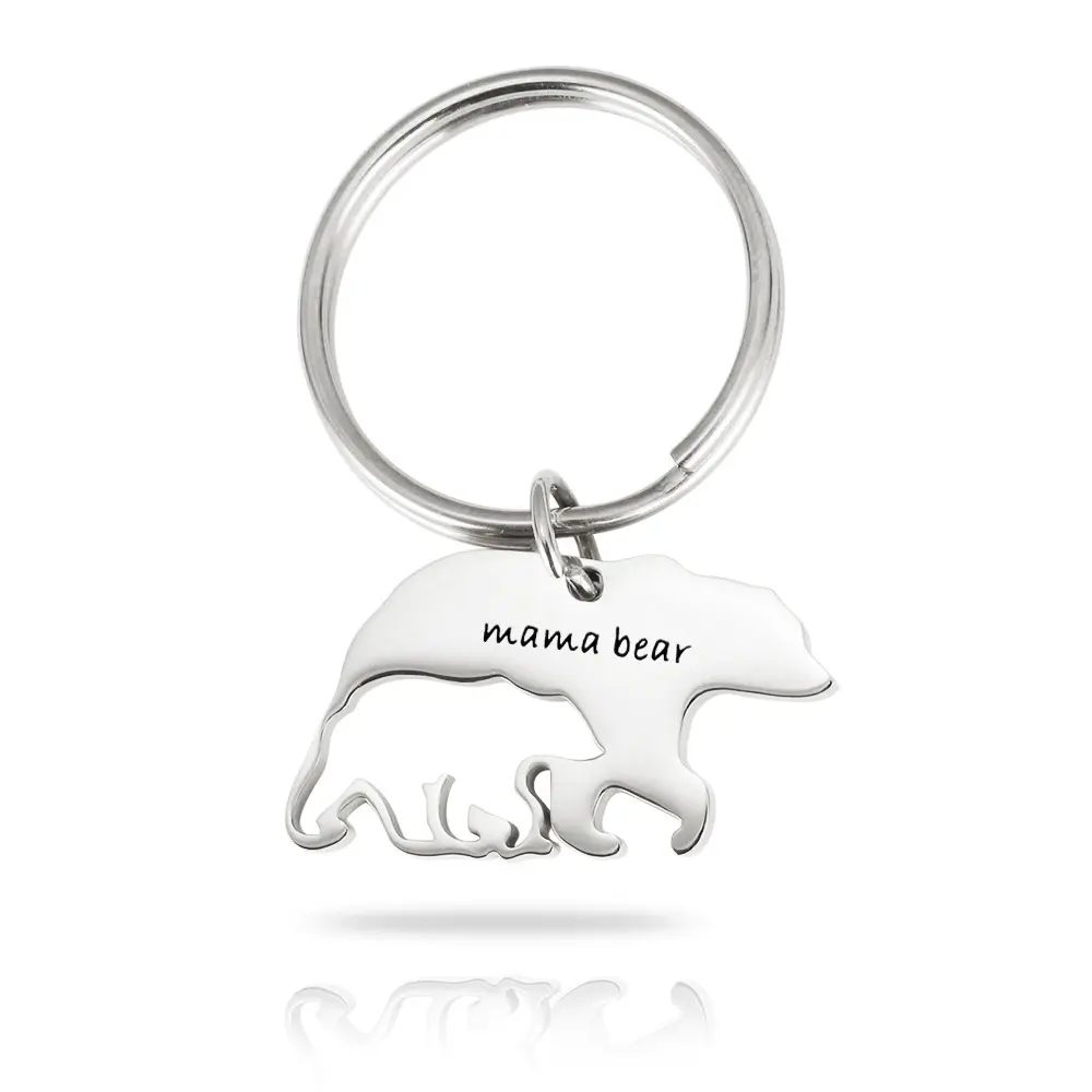 Mother's Day Jewelry Stainless Steel Keychain Mama Bear Thanksgiving