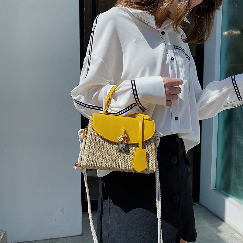 Straw Small Bag Handbags Popular New Trend Fashion Woven Messenger Bag Wild Shoulder Handbag  