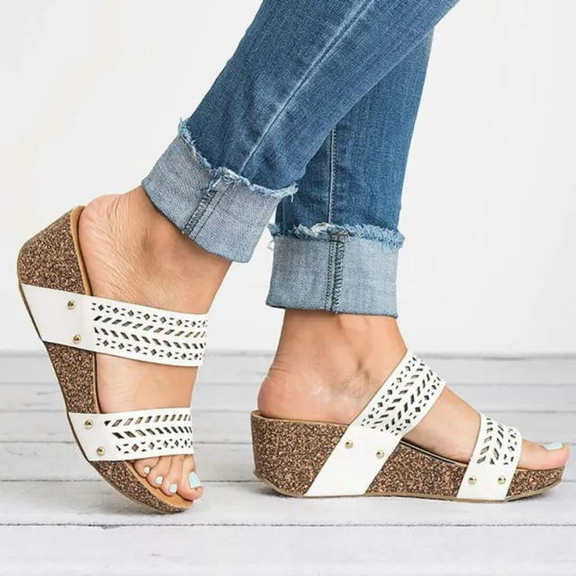 Women Wedge Sandals Big Size 43 Ladies Slippers White - Shop at LoveMi