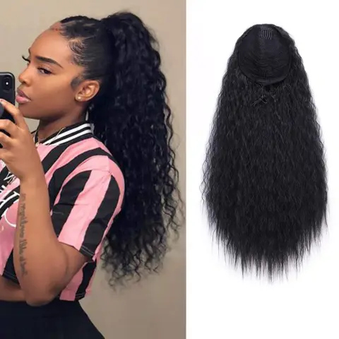 Wig Ladies Ponytail Long Curly Hair Bunch Corn Whisker