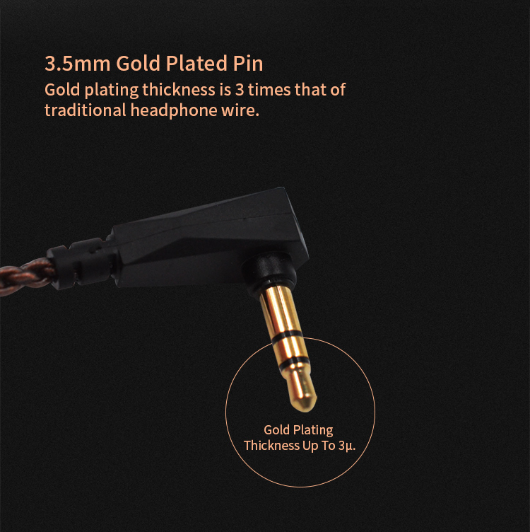 High-purity Oxygen-free Copper Twisted Upgrade Line 0.75mm Gold-plated Pin