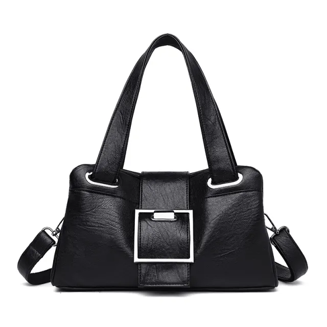 European And American Style Leather Women's Bag Handbag Fashion Versatile Pillow Bag Black - Shop at LoveMi