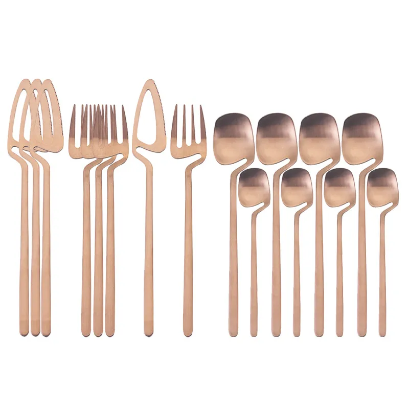 Rainbow Dinnerware Set Spoon Fork Knife Table Decor Cutlery Sets Kitchen Matte Gold tableware Set Desserts Soup Coffee Use – image 8