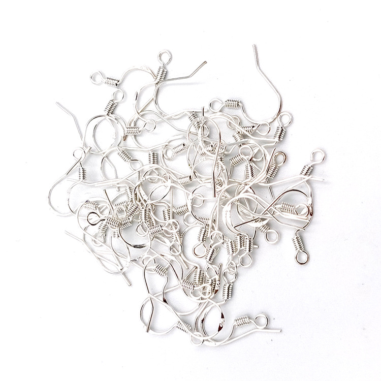 100PCS 925 Sterling Silver DIY Earring Hooks Ball Jewelry Accessories Ear Wire