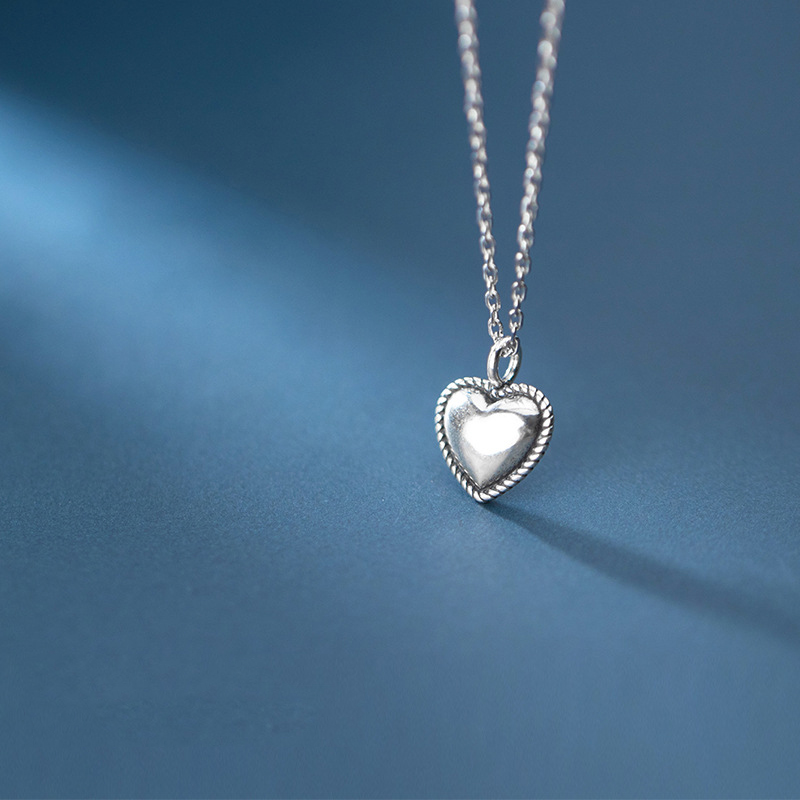 Retro Love Heart Round Oval Necklace