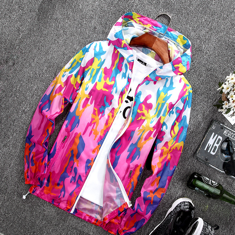 Men's Ultra-Thin Skin Trench Coat Camouflage Uniform