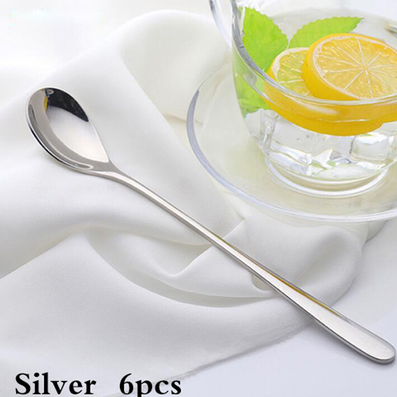 Stainless Steel Surface Bright Long Handle Mixing Spoon