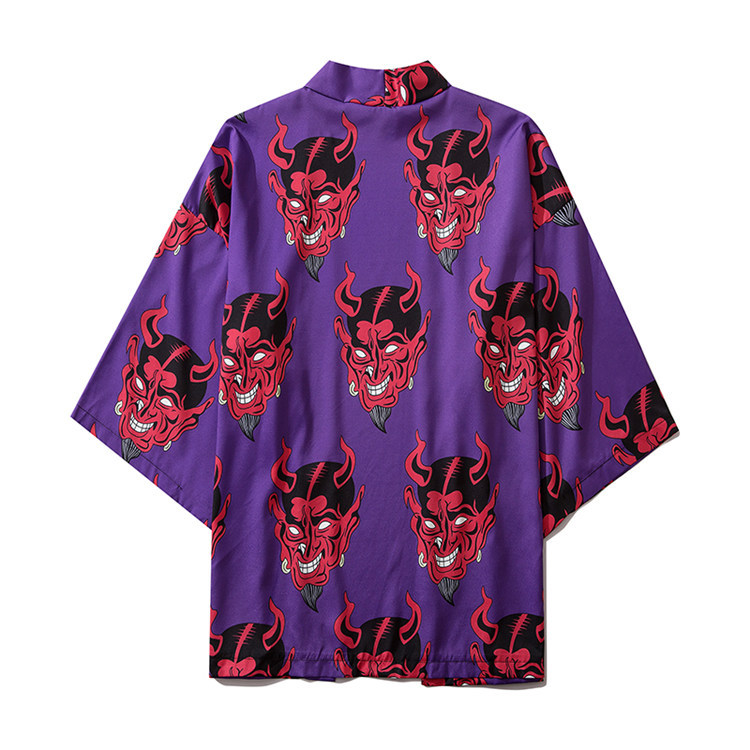 Printed Loose Cardigan Men's And Women's Cloak Shirt