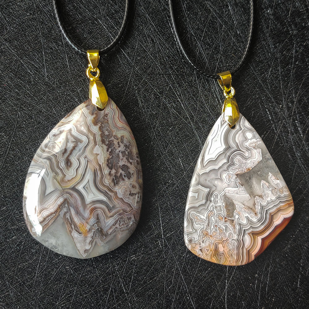 Natural Mexican Crazy Agate Pendant