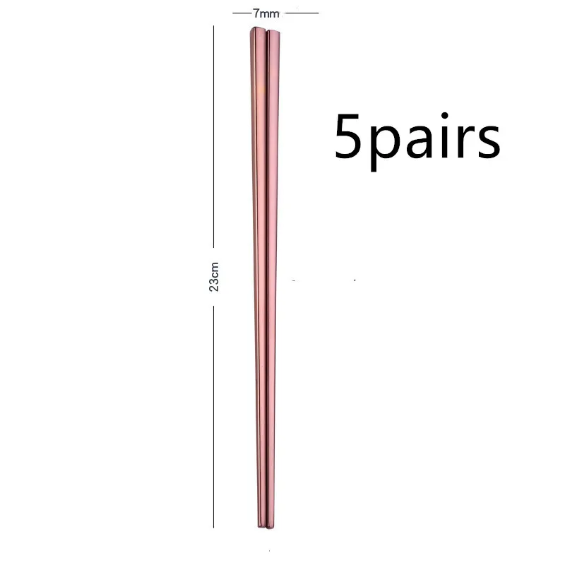 Stainless steel chopsticks - Rose Gold 5Pairs