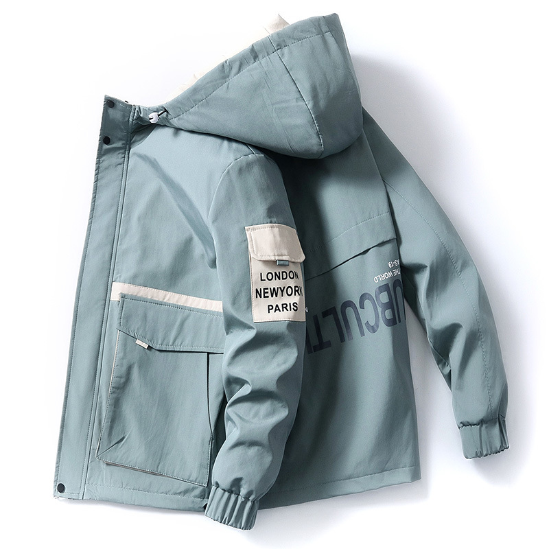 New Men's Jacket Hooded Baseball Uniform Jacket Fashion Casual Hoodie