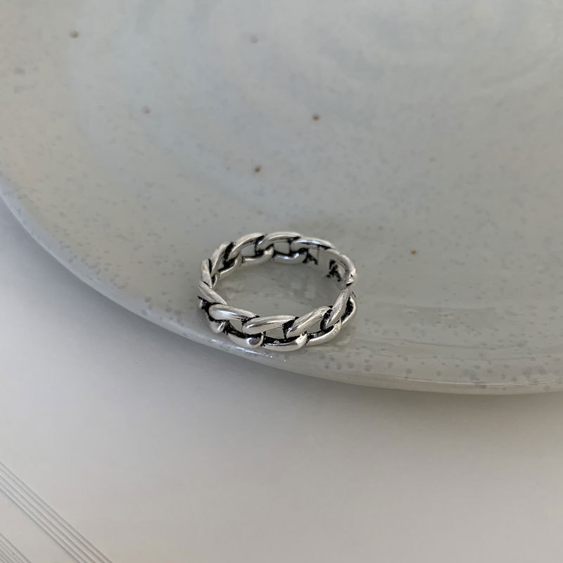 Retro Simple Distressed Roman Numeral Ring