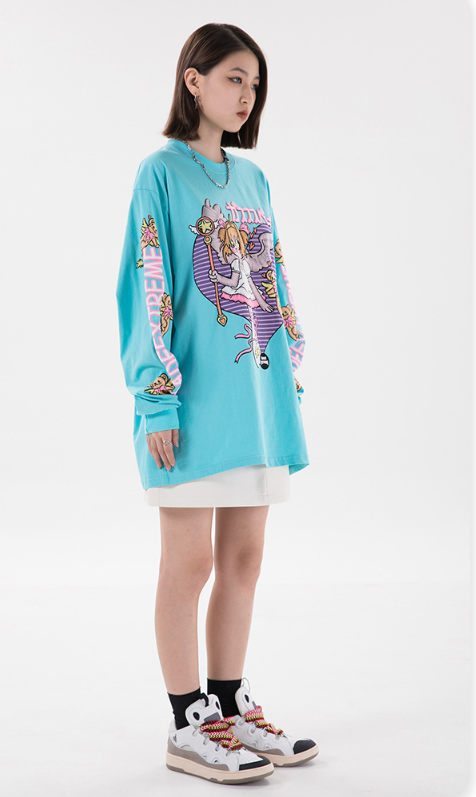 Title 6, New Cartoon Fairy Long Sleeve Round Collar Hip-Hop