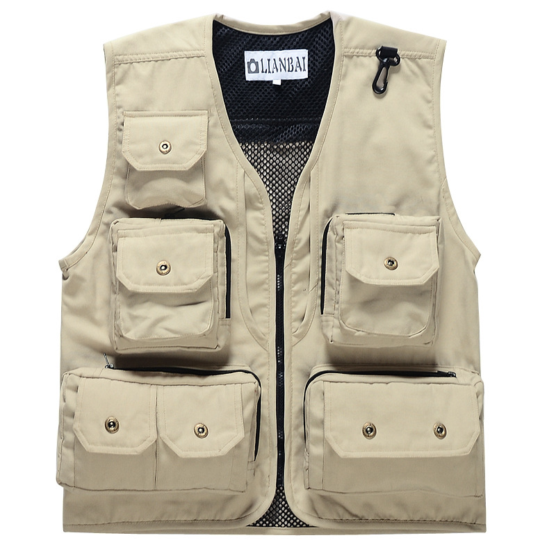 Multi-pocket Men's Canvas Fishing Vest