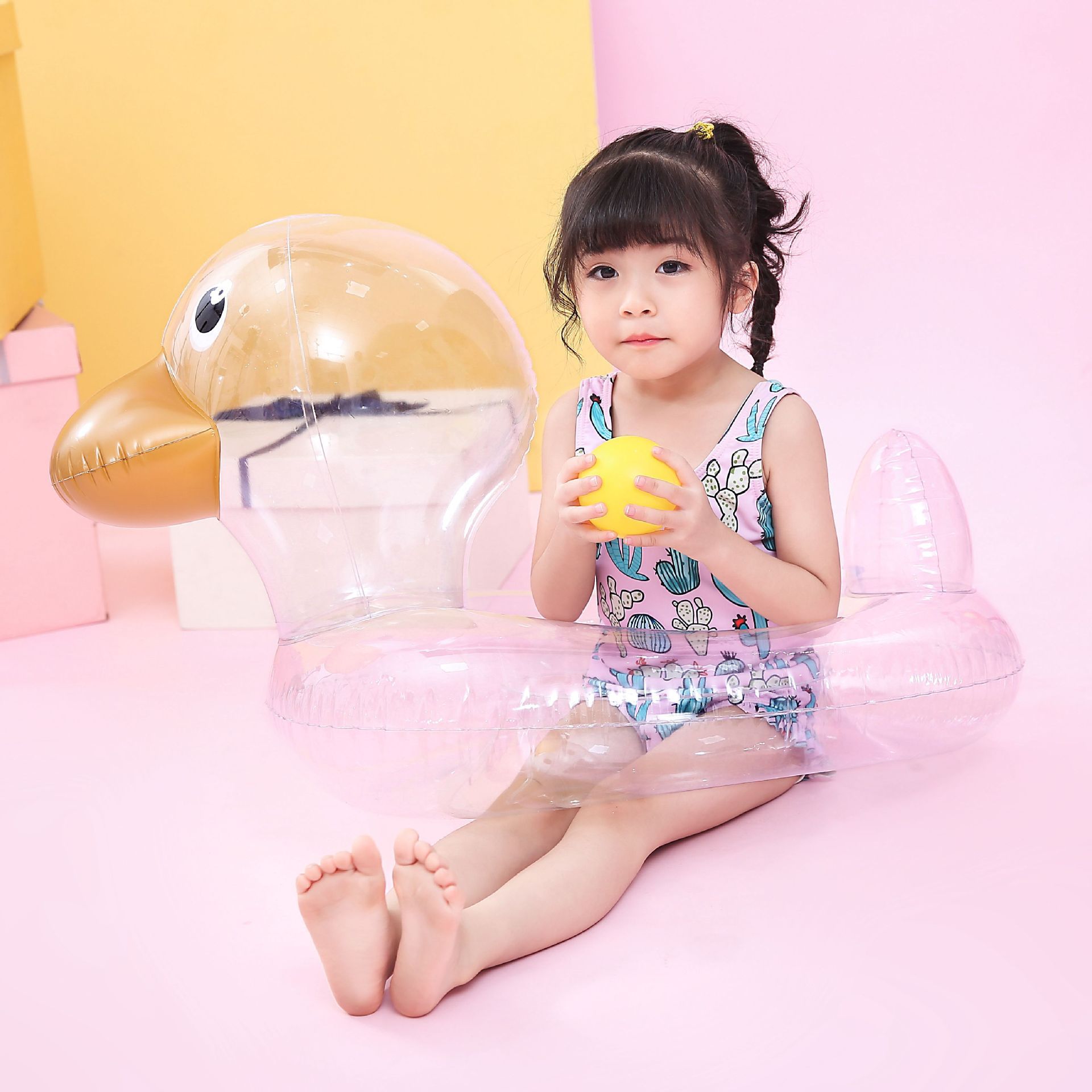 Children's Transparent Duck Swimming Ring Duck Seat Ring