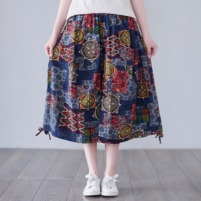 Lace-Up Wide-Leg Cropped Trousers Women's Trousers