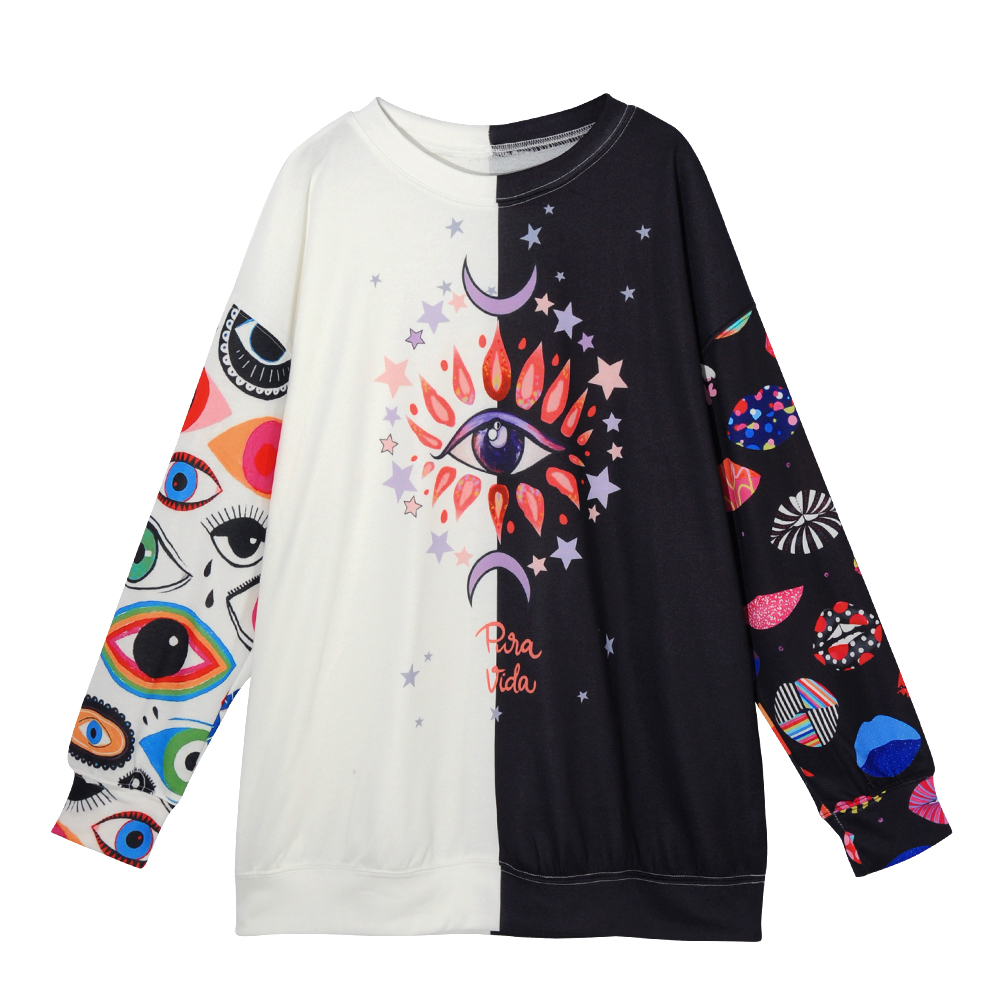 European and American New Digital Printing Hooded sweaterS
