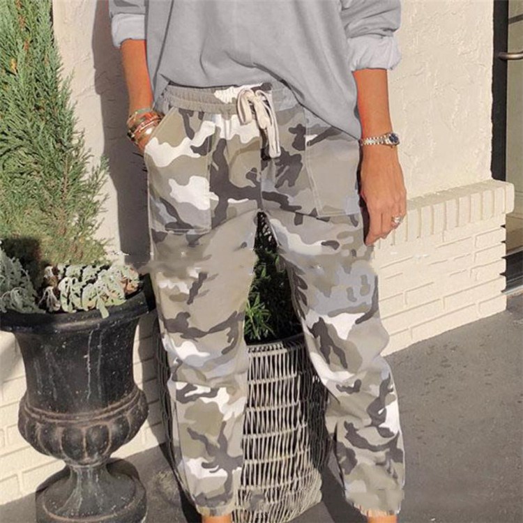 European And American Camouflage Cropped Women's Pants