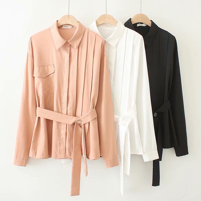 Solid Color Irregular Waist Long-sleeved Bottoming Shirt
