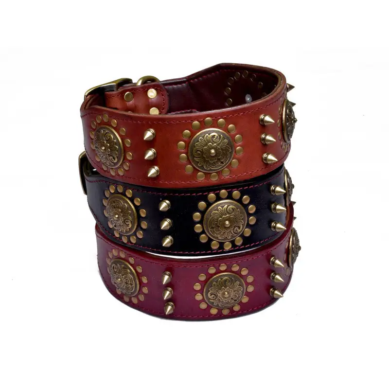 Neck Sleeve Pet Head Layer Alloy Rivets Retro