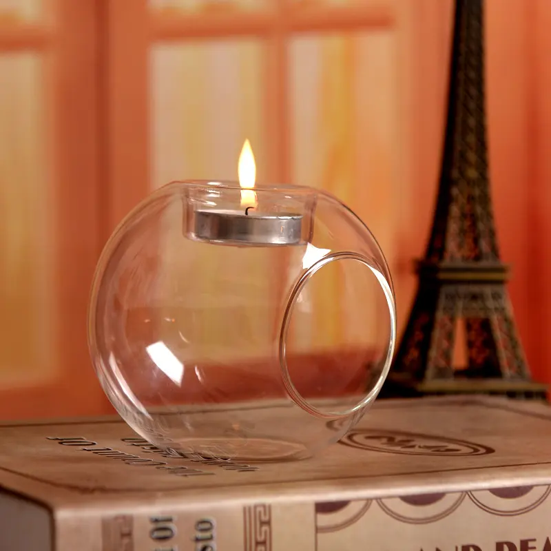 Creative Glass Candle Holder Heat-resistant Round