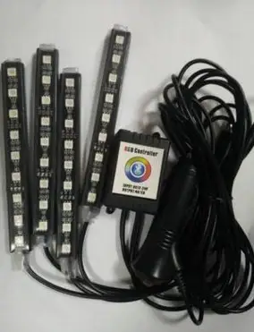 Automotive atmosphere One to four lights Remote 4x9 LED atmosphere lamp Indoor foot lamp