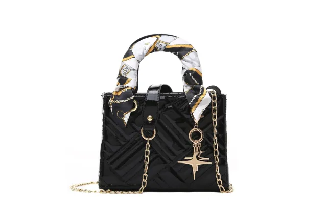 Handbag Shoulder Crossbody Bag Check Pendant Black - Shop at LoveMi