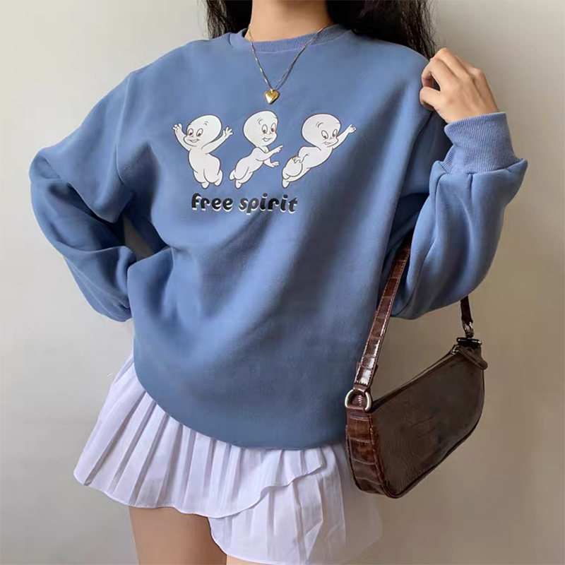 Title 5, Free Cartoon Print Female Cute Pullover Thick H...