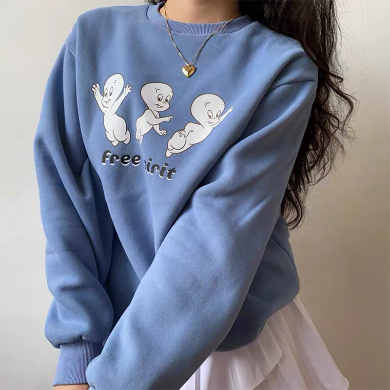 Title 3, Free Cartoon Print Female Cute Pullover Thick H...