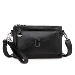 Female Pu Leather Hand Bill Of Lading Shoulder Bag Slant Cross Bag - Black - View 1