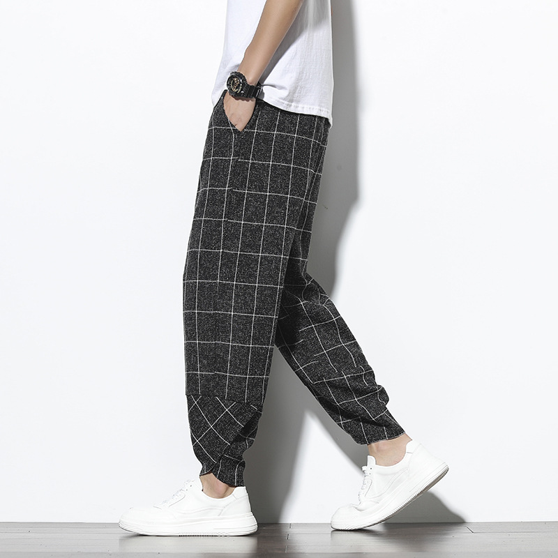 Title 4, Pantaloni casual scozzesi larghi taglie forti