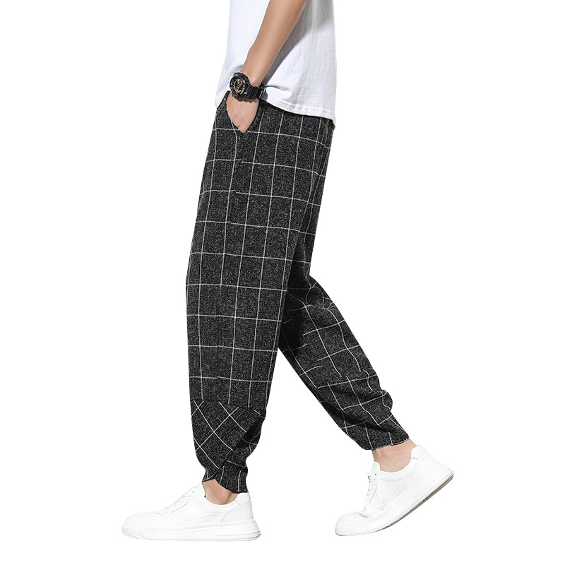 Title 5, Pantaloni casual scozzesi larghi taglie forti