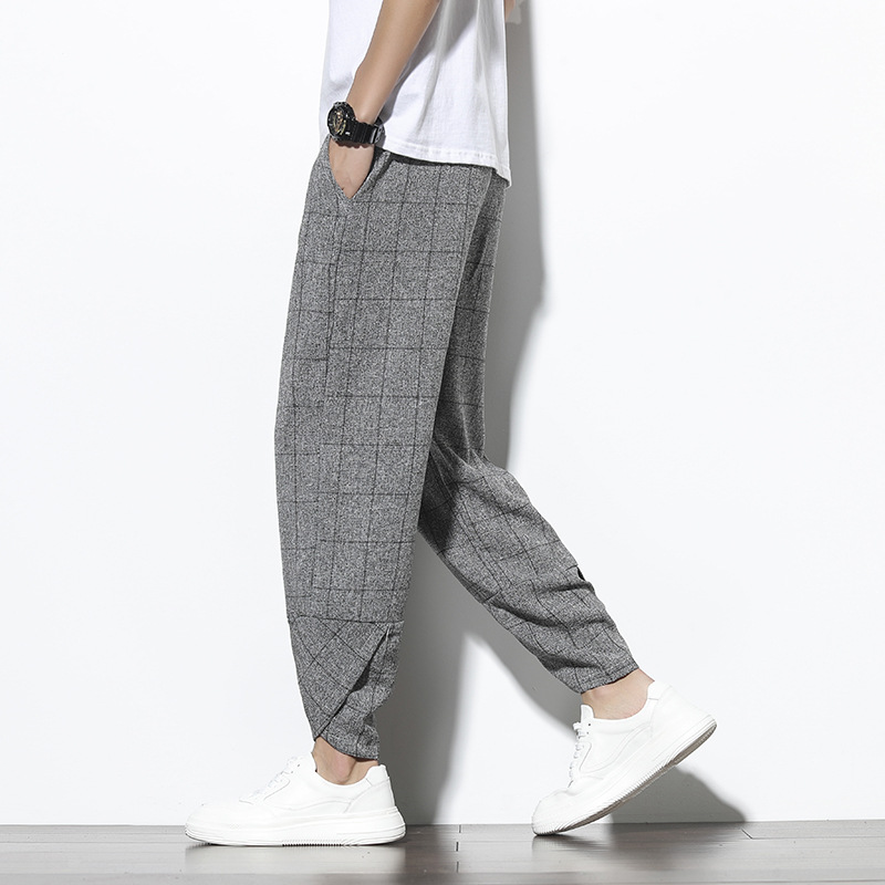 Loose Plus Size Plaid Casual Pants