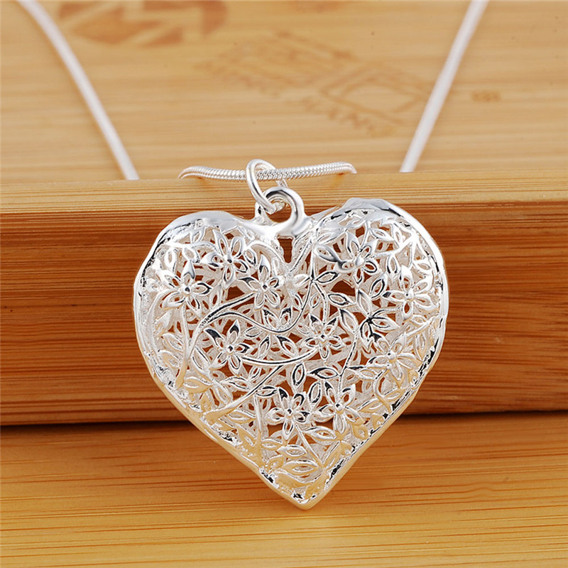 Plating Silver Jewelry Carved Pendant Necklace