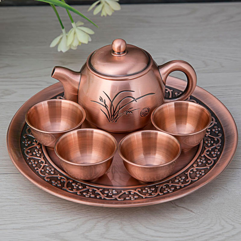 Metal Craft Orchid Creative Tea Set Gift Set