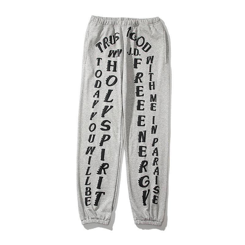 Sunday Letter Foam Printed Sweatpants Loose Casual Pants