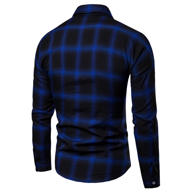 Men's New Classic Korean Plaid Long-Sleeved Shirt