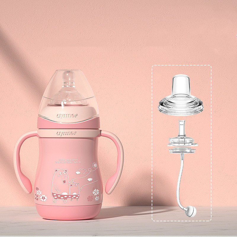 Stainless Steel Milk Bottle  Straw Cup Maternal And Child Supplies