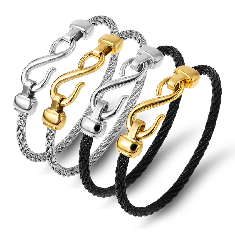 Fashion Opening Bracelet New Steel Fishhook 8-type Titanium Steel Bracelet