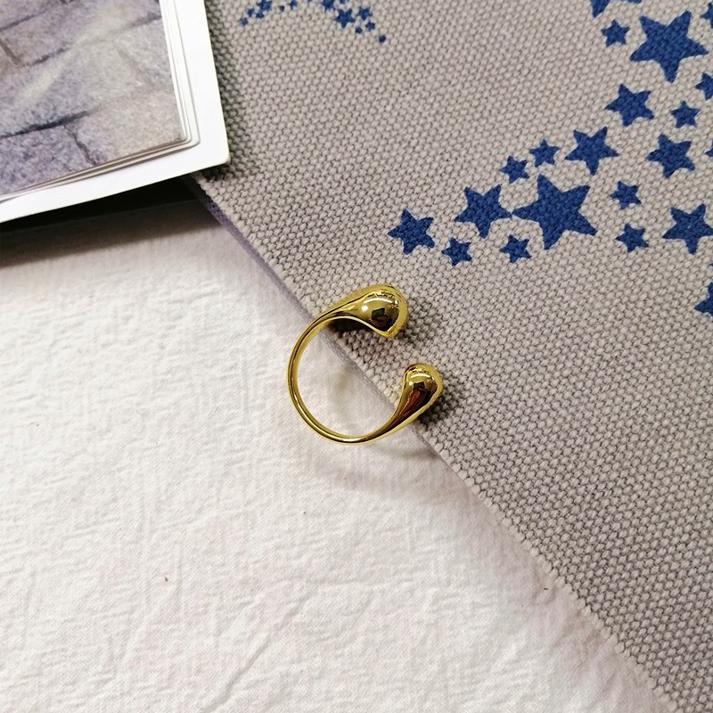 Simple European And American Metal Gold Plated Open Ring