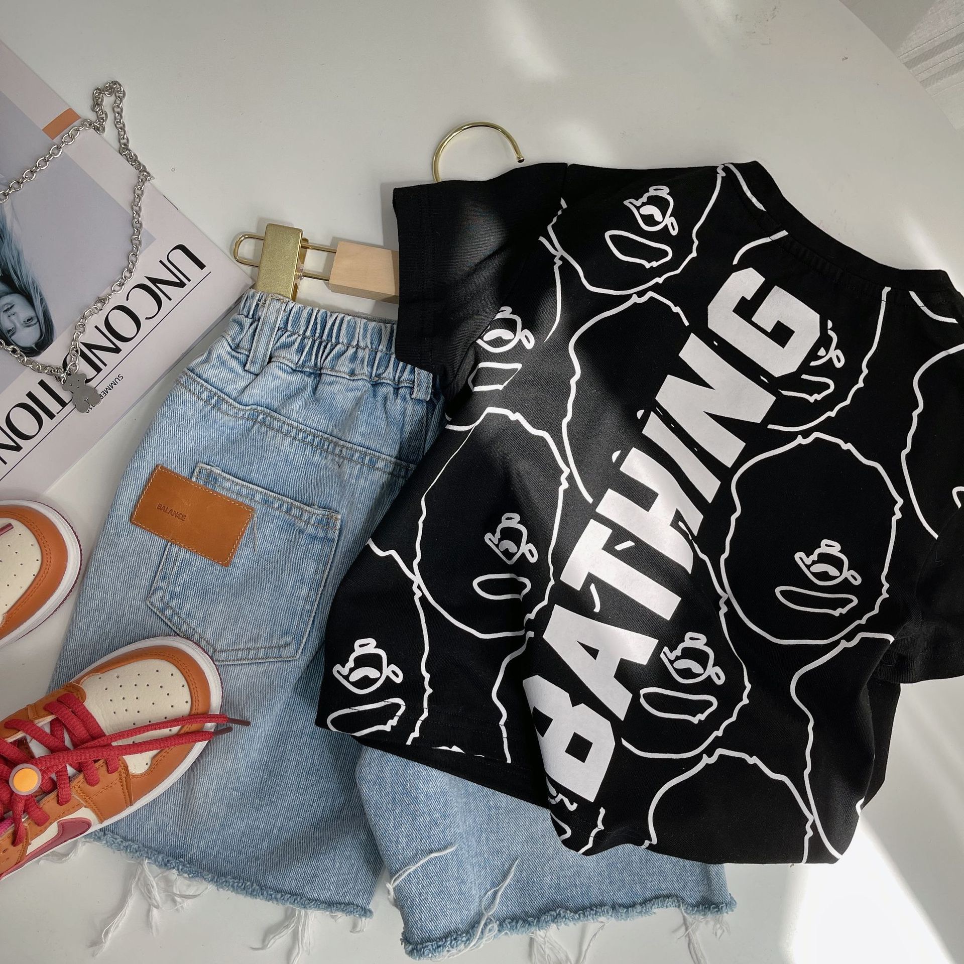 Children's Full Print Short Sleeve Boys And Girls