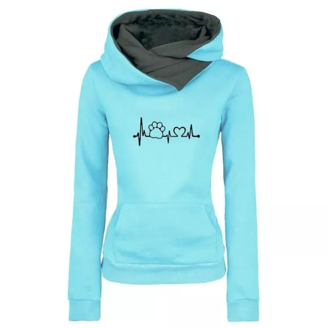 Lapel Pattern Embroidered Hooded Personalized Sweater Bottoming Shirt a Large Number Of Women Blue - Shop at LoveMi