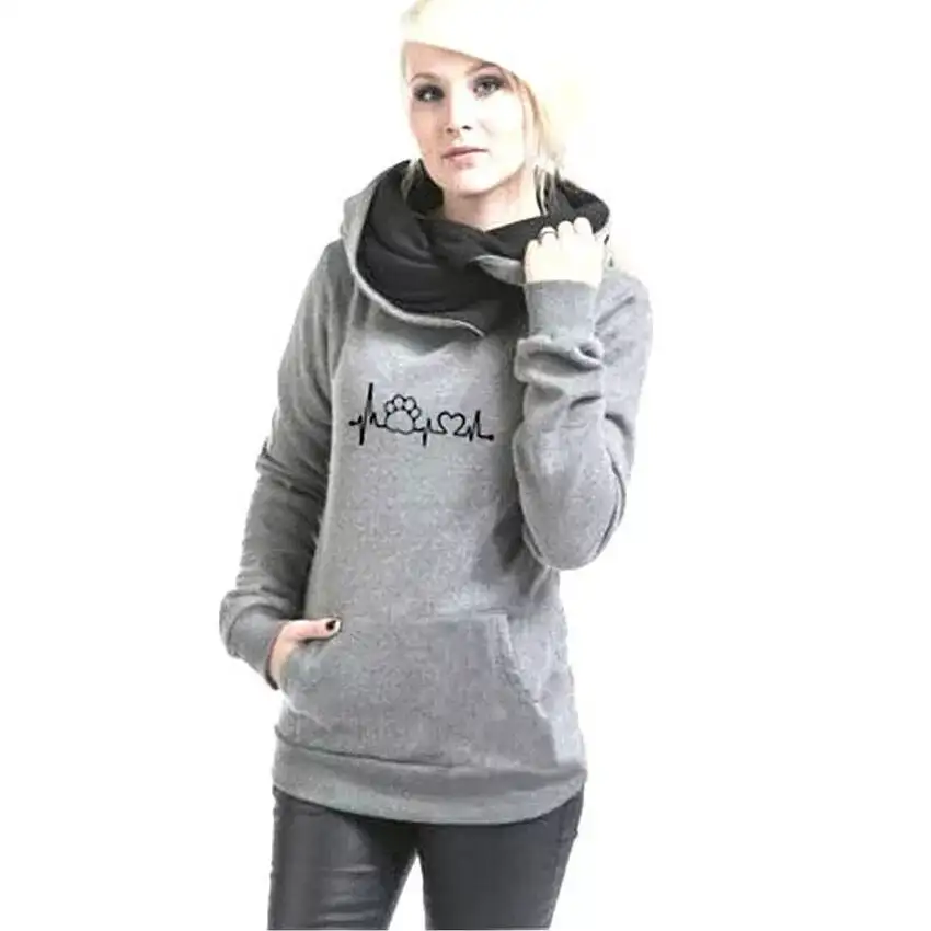 Lapel Pattern Embroidered Hooded Personalized Sweater Bottoming Shirt a Large Number Of Women