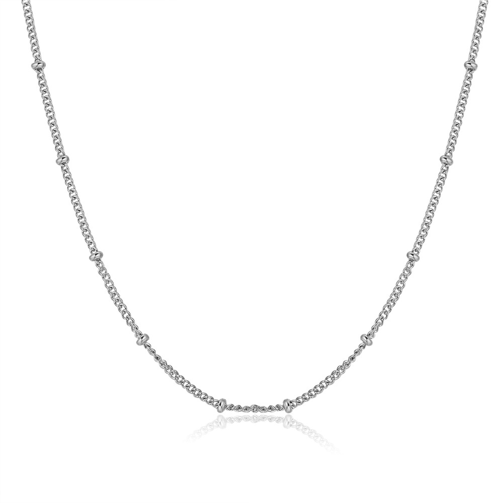 Korean 925 Sterling Silver Custom Round Bead Necklace