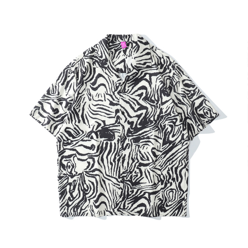 New Style Men's Short-Sleeved Shirt With Full Print