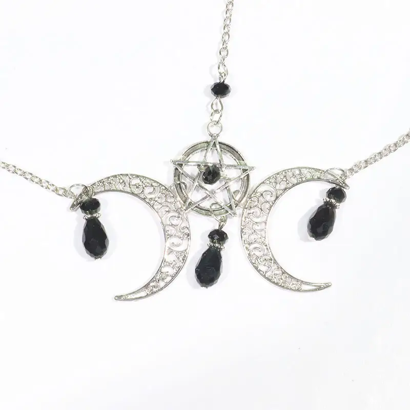 Posey Pentagram Head Chain Moon Natural Stone Hair Chain