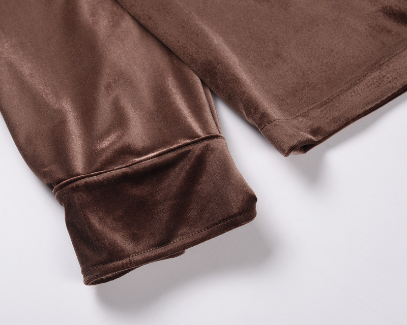 European And American High Street Gold Velvet Shirt